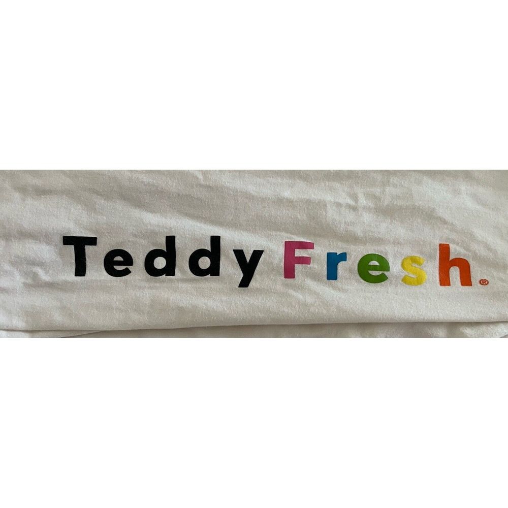 Men's Teddy Fresh Long Sleeved Ivory Tee T Shirt - Size Large - Rainbow - RARE